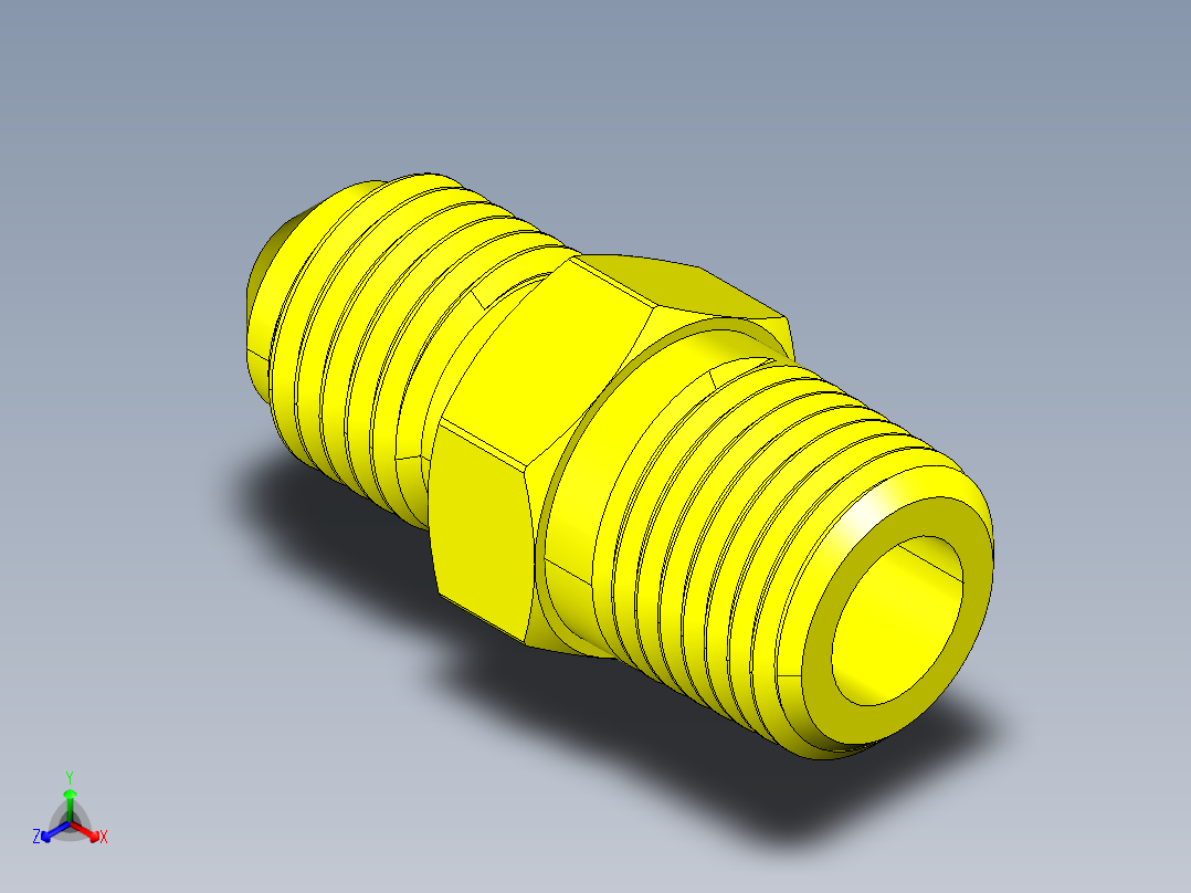 喇叭形 45D 半接头连接器-FLARE 45D 3-16 Tube OD-3-8-24 x 1-8 NPT.STEP主视图