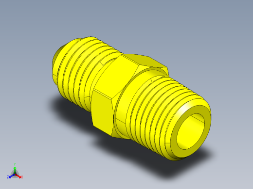 喇叭形 45D 半接头连接器-FLARE 45D 3-16 Tube OD-3-8-24 x 1-8 NPT.STEP正等轴测缩略图