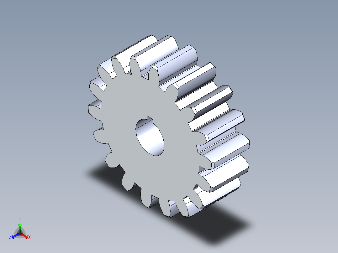 正齿轮压力角20 -24dp-20pa-18t spur gear正等轴测图