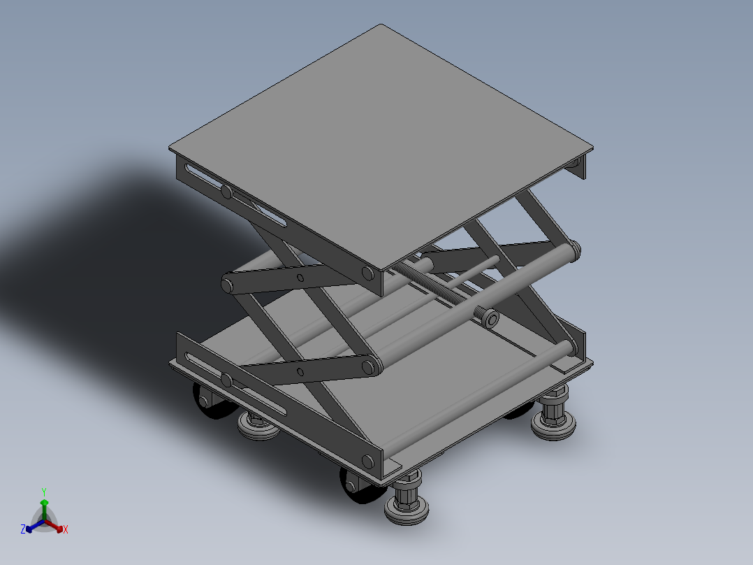 丝杠螺旋升降机正等轴测图