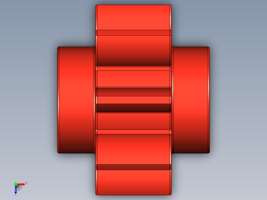 3647 Red Technic Gear 8 Tooth.STEP俯视缩略图