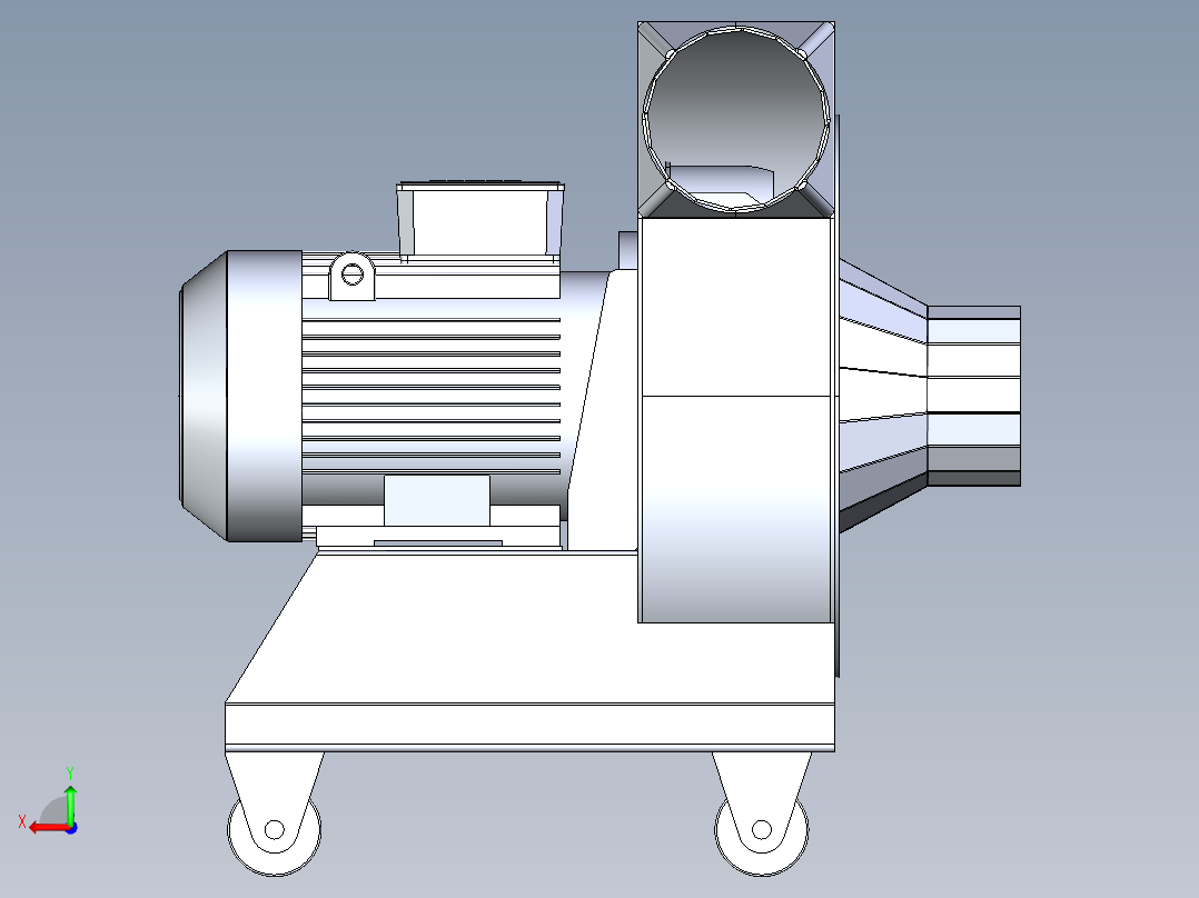 11100风量移动式抽风机后视图