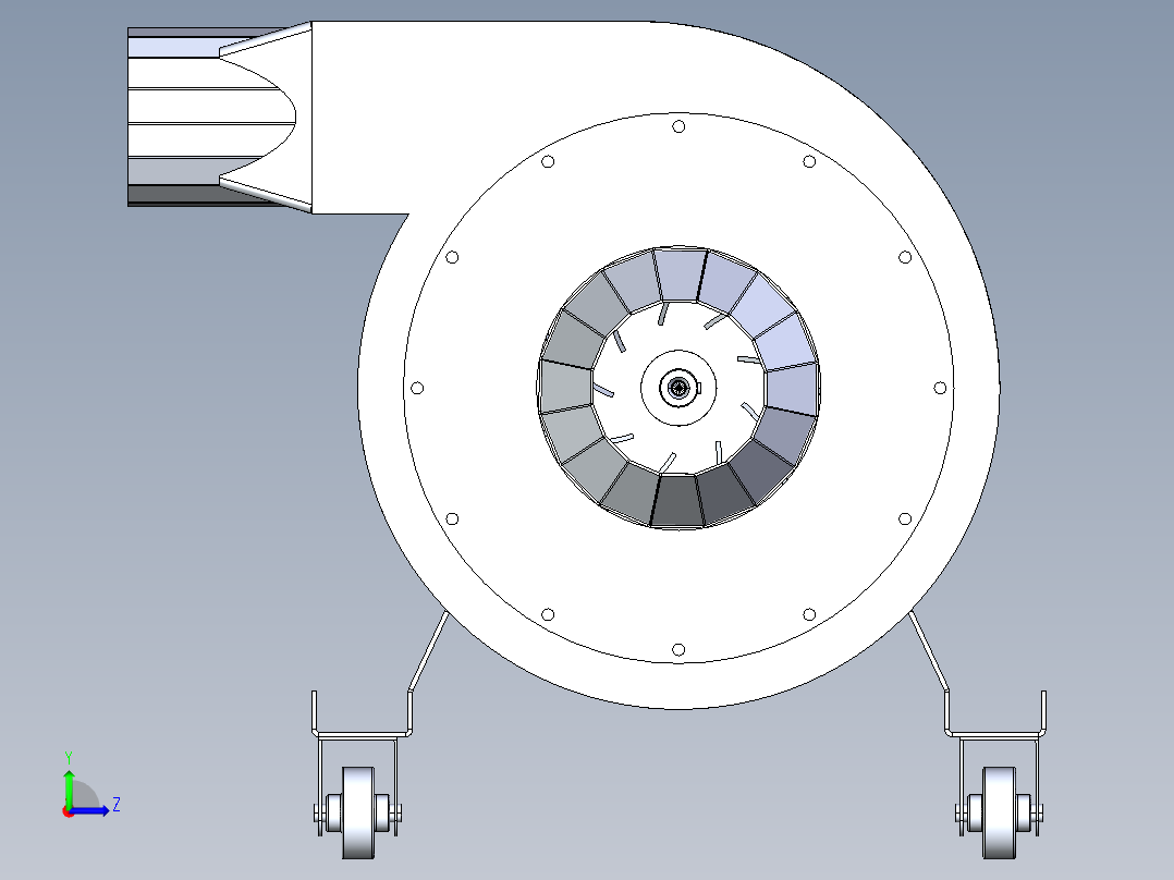 11100风量移动式抽风机左视图