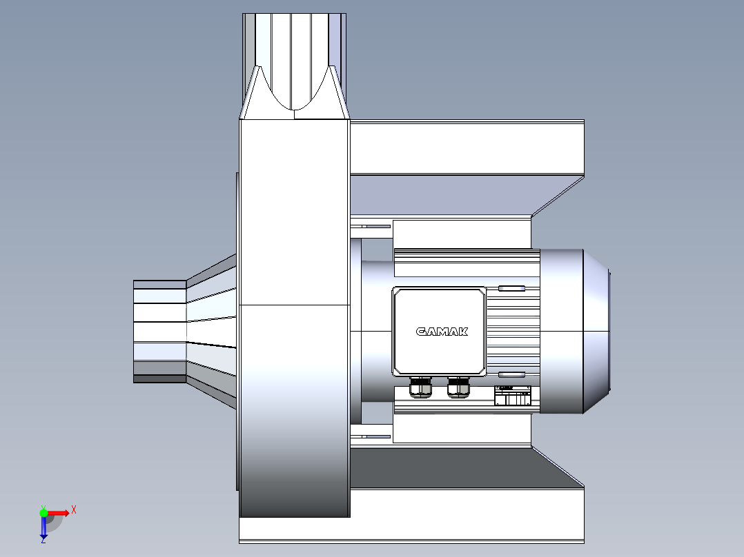 11100风量移动式抽风机俯视图