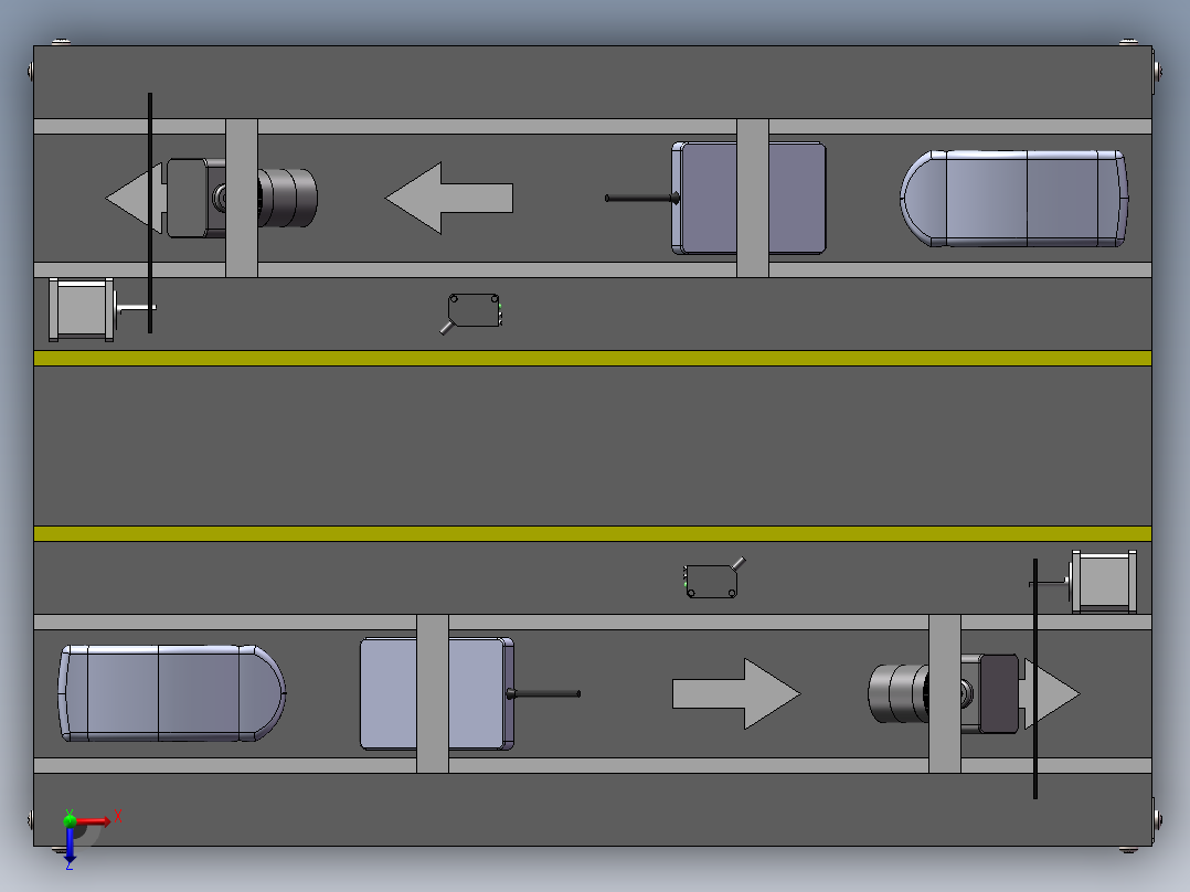 高速收费口示意模型俯视图