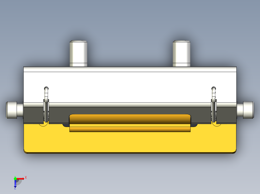隱藏式鉸鏈(B)5570-3D多系列多零件图纸模型俯视图