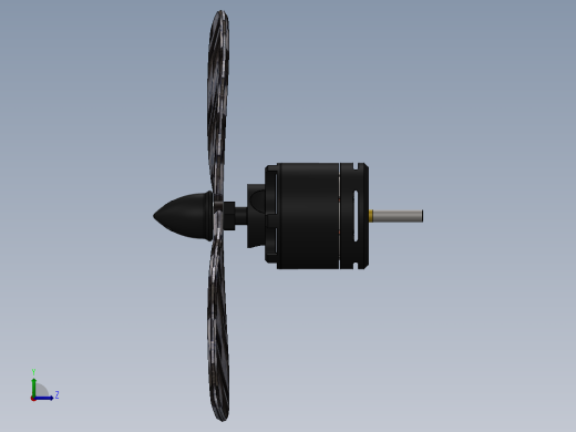 sunnysky 1000kv电动机带螺旋桨左视缩略图