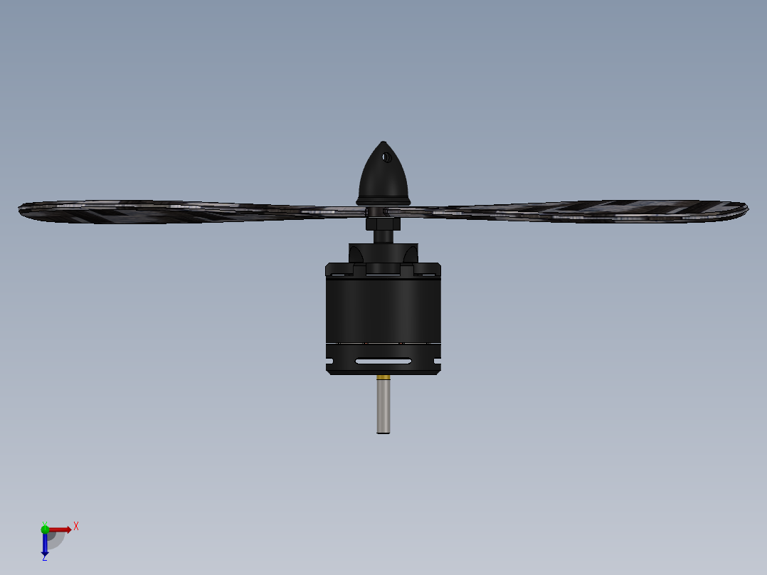 sunnysky 1000kv电动机带螺旋桨俯视图