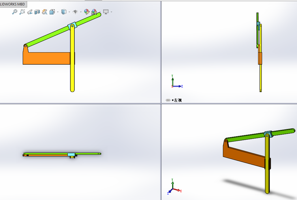 曲柄摇杆与正切机构串接