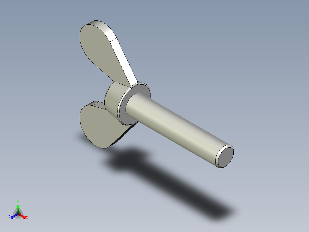 带耳螺钉-DIN_316_Wing_screws_6x0.75x30-27-11_33_2.3_17_6.stp正等轴测图