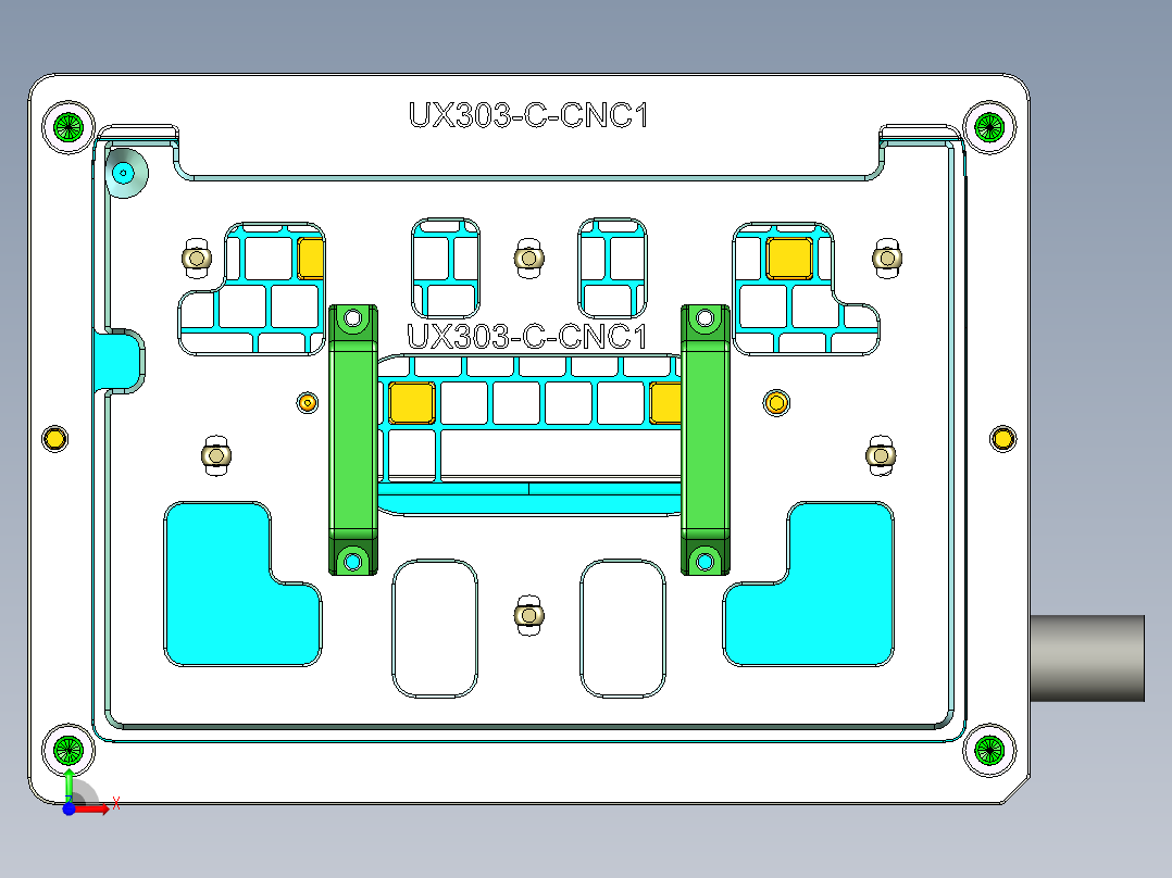UX303-C-笔记本CNC工装夹具三维模型CNC1前视图