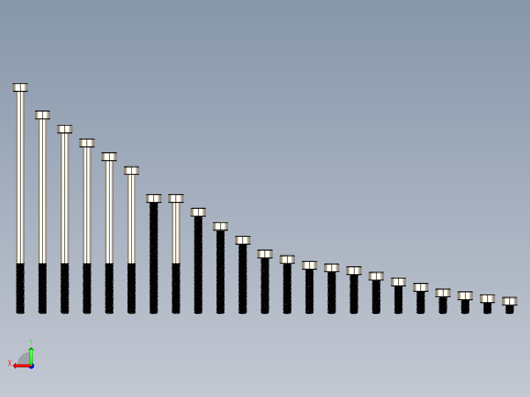 M3公制内六角螺钉汇总后视图