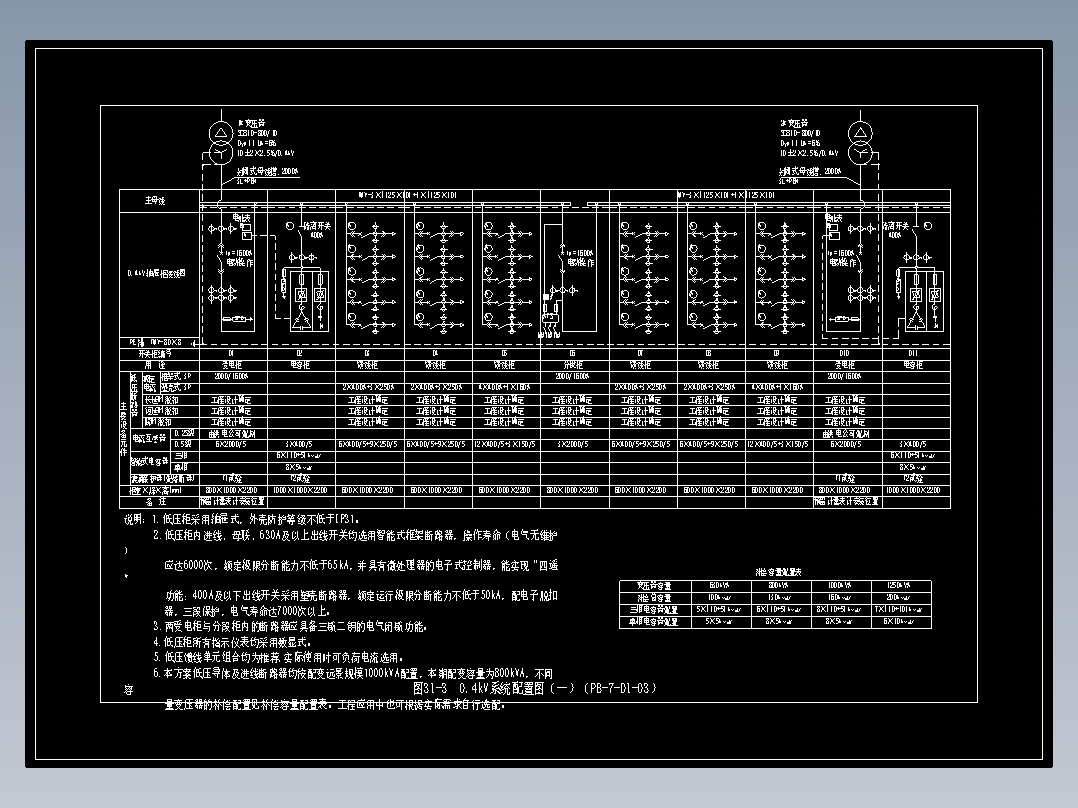 图31-3  0.4kV系统配置图（一）（PB-7-D1-03）