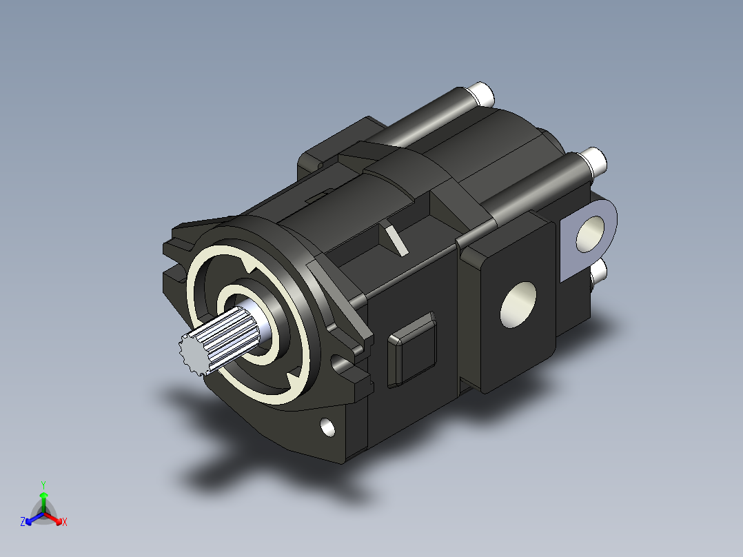 CBHYG-F双联齿轮油泵CBHYG-F32-F5.5-ATΦ正等轴测图