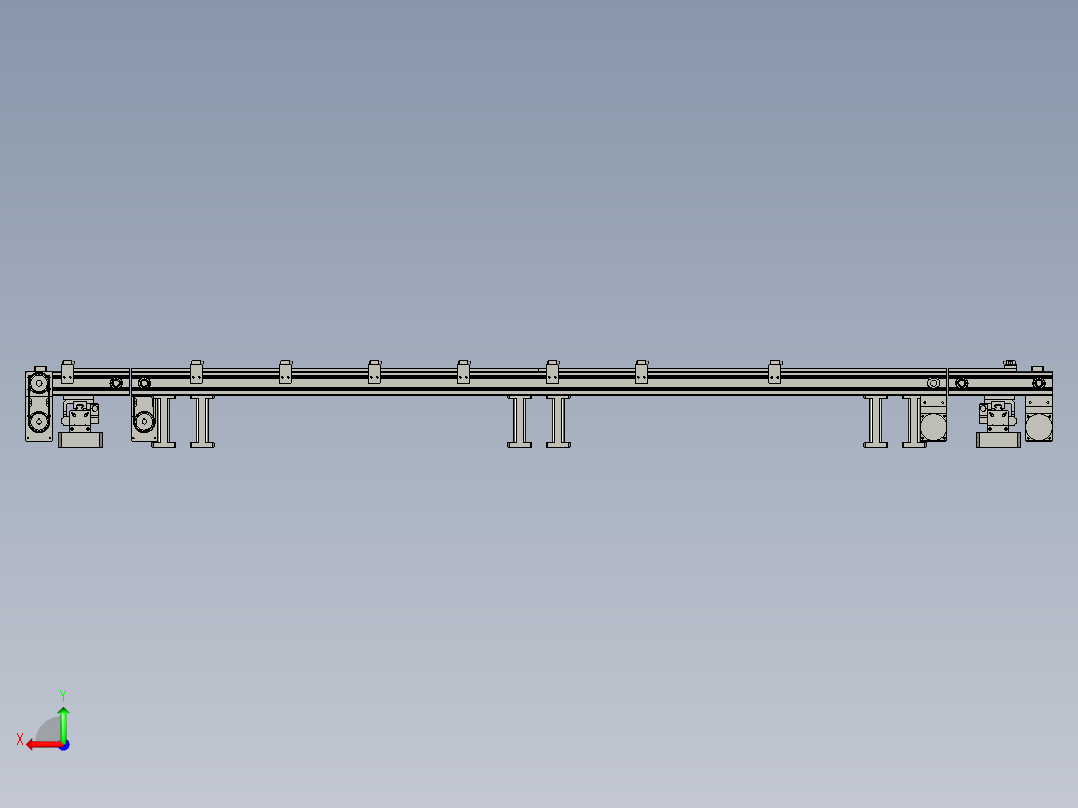环形输送线后视图