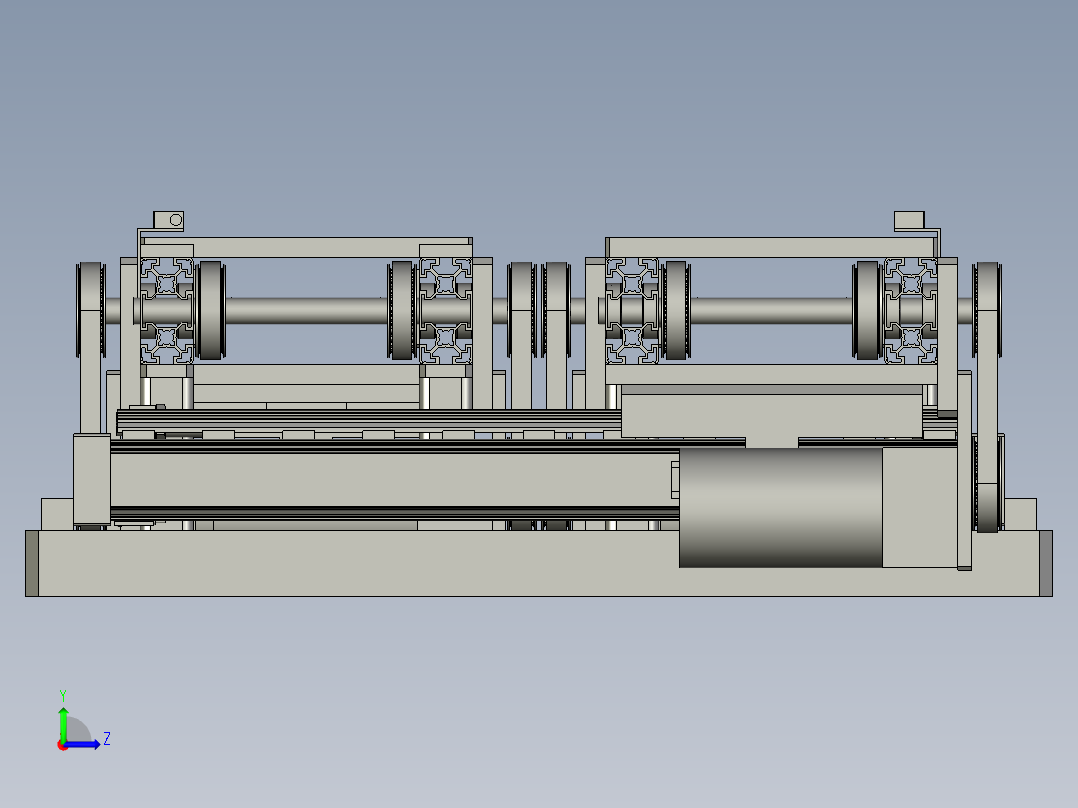 环形输送线左视图