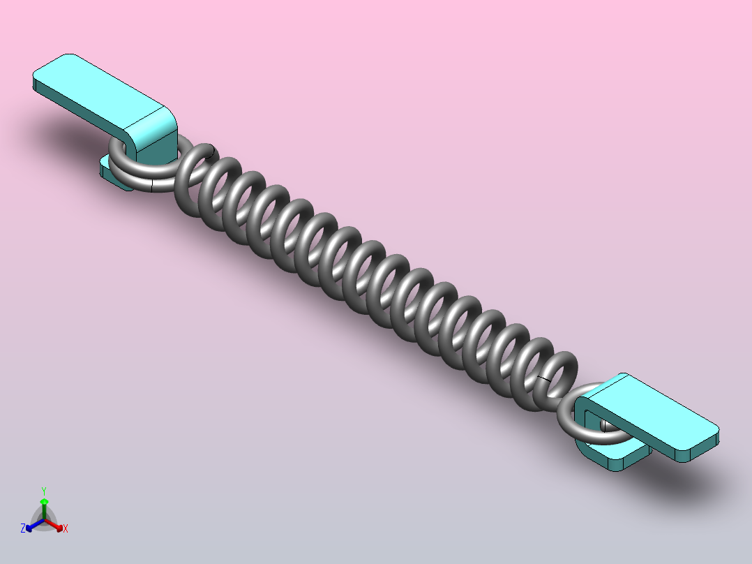 张力弹簧运动分析正等轴测图