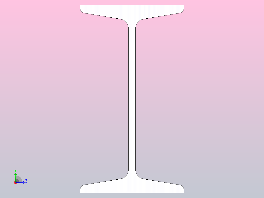 16#热轧工字钢1m.SLDPRT左视图