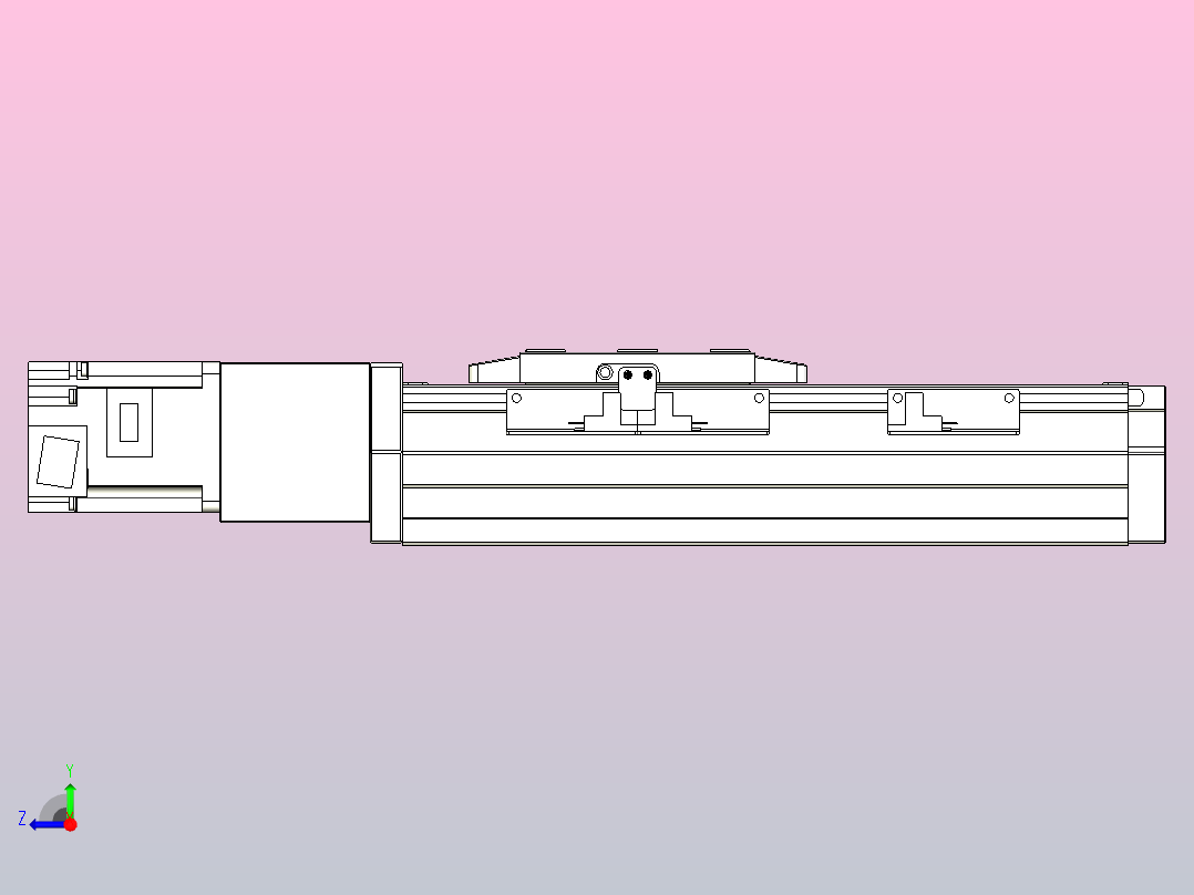 滚珠丝杠直线轴内置导轨TPA-GCR-80-1610C-L100-M-M20-N3右视图
