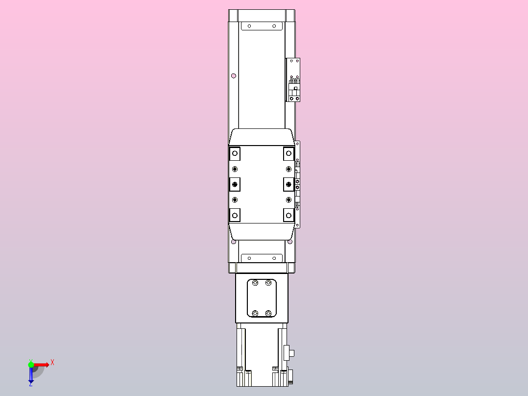 滚珠丝杠直线轴内置导轨TPA-GCR-80-1610C-L100-M-M20-N3俯视图