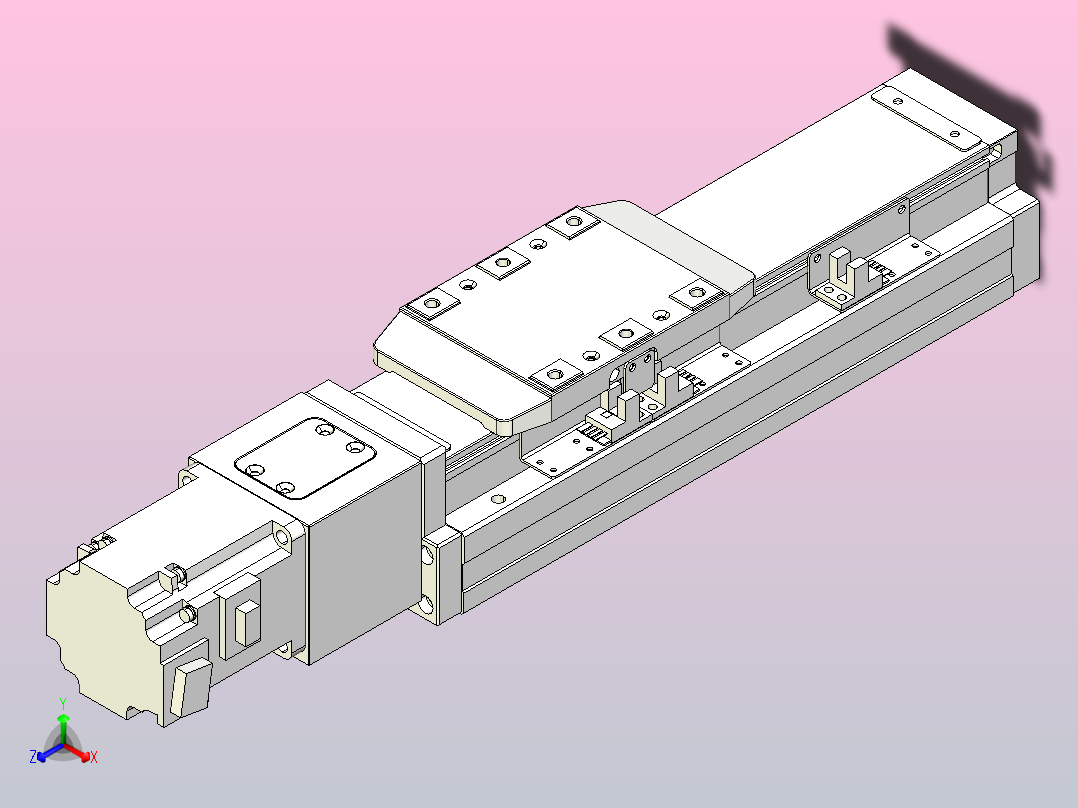 滚珠丝杠直线轴内置导轨TPA-GCR-80-1610C-L100-M-M20-N3正等轴测图