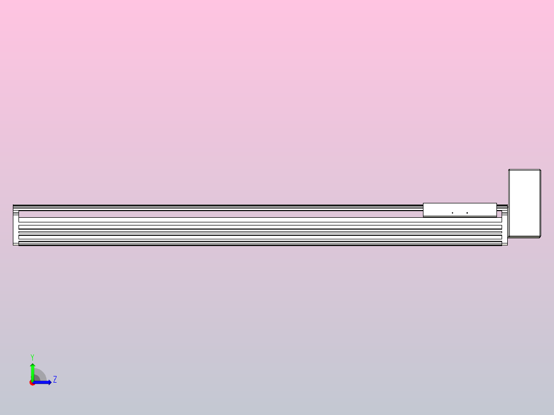 皮带直线轴半封闭可选导轨TPA-HNB-202D-140-L1000-LU-Y-P75-N3左视图