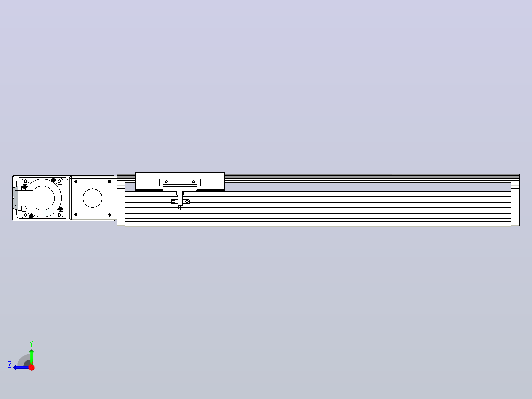 皮带直线轴半封闭可选导轨TPA-HNB-140D-120-L350-ML-Y-P40-N3右视图