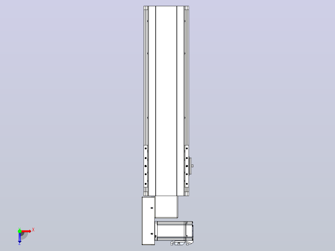 皮带直线轴半封闭可选导轨TPA-HNB-140D-120-L350-ML-Y-P40-N3俯视图