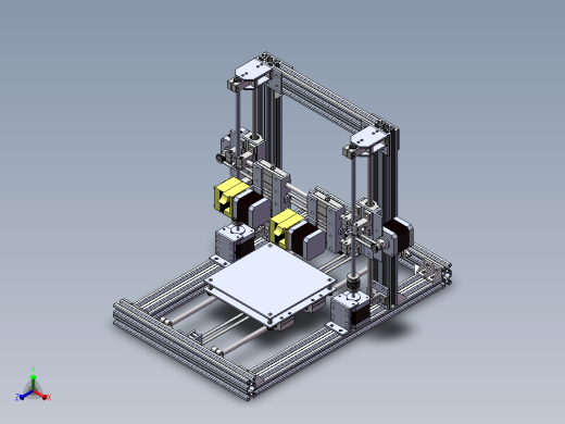 双喷头3D打印机正等轴测缩略图