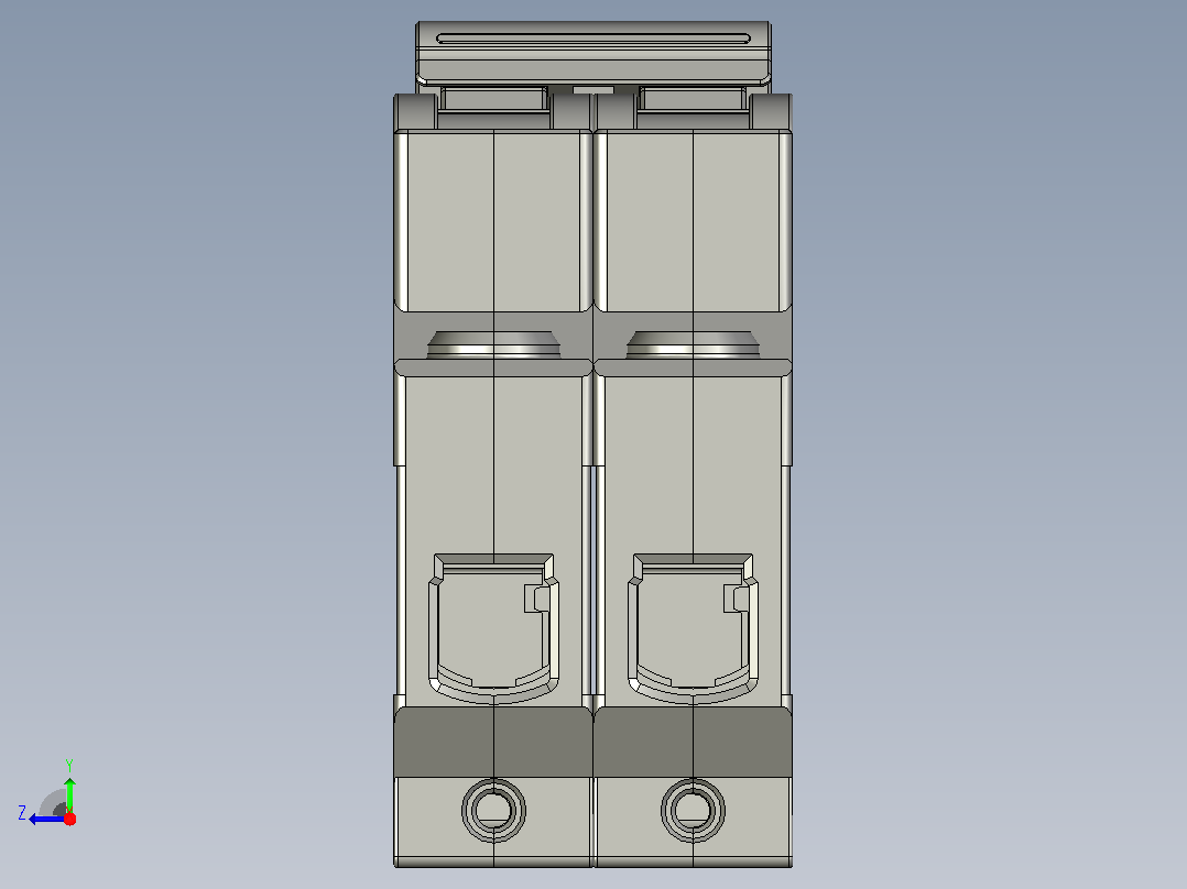 NBP-80RG 2P小型断路器三维模型202307右视图
