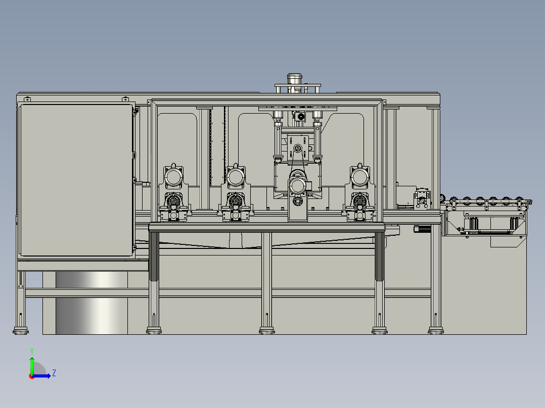 某自动化生产流水线step格式左视图