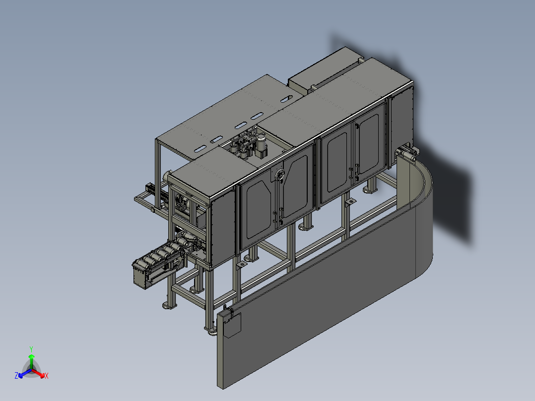 某自动化生产流水线step格式正等轴测图