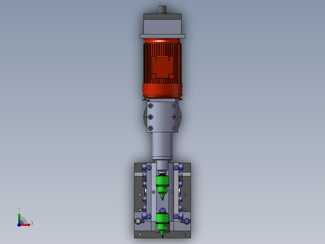 车床钻孔调整装置sw18可编辑前视图
