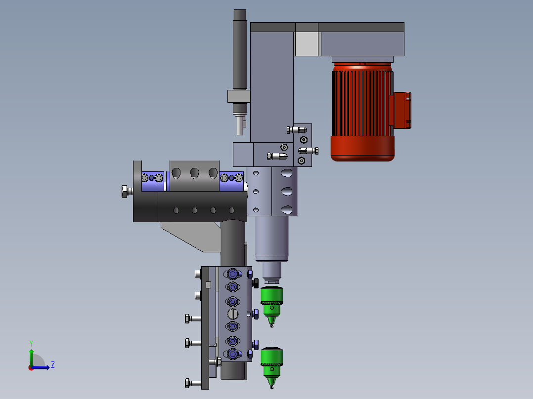 车床钻孔调整装置sw18可编辑左视图