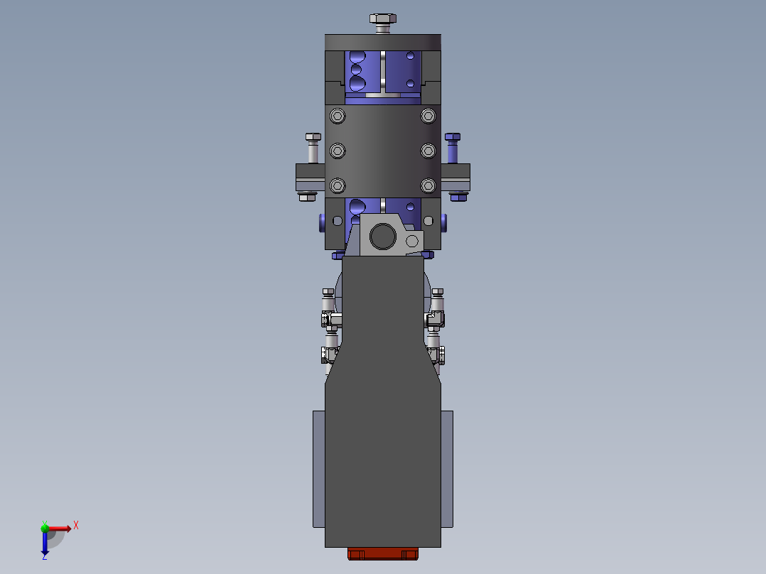 车床钻孔调整装置sw18可编辑俯视图