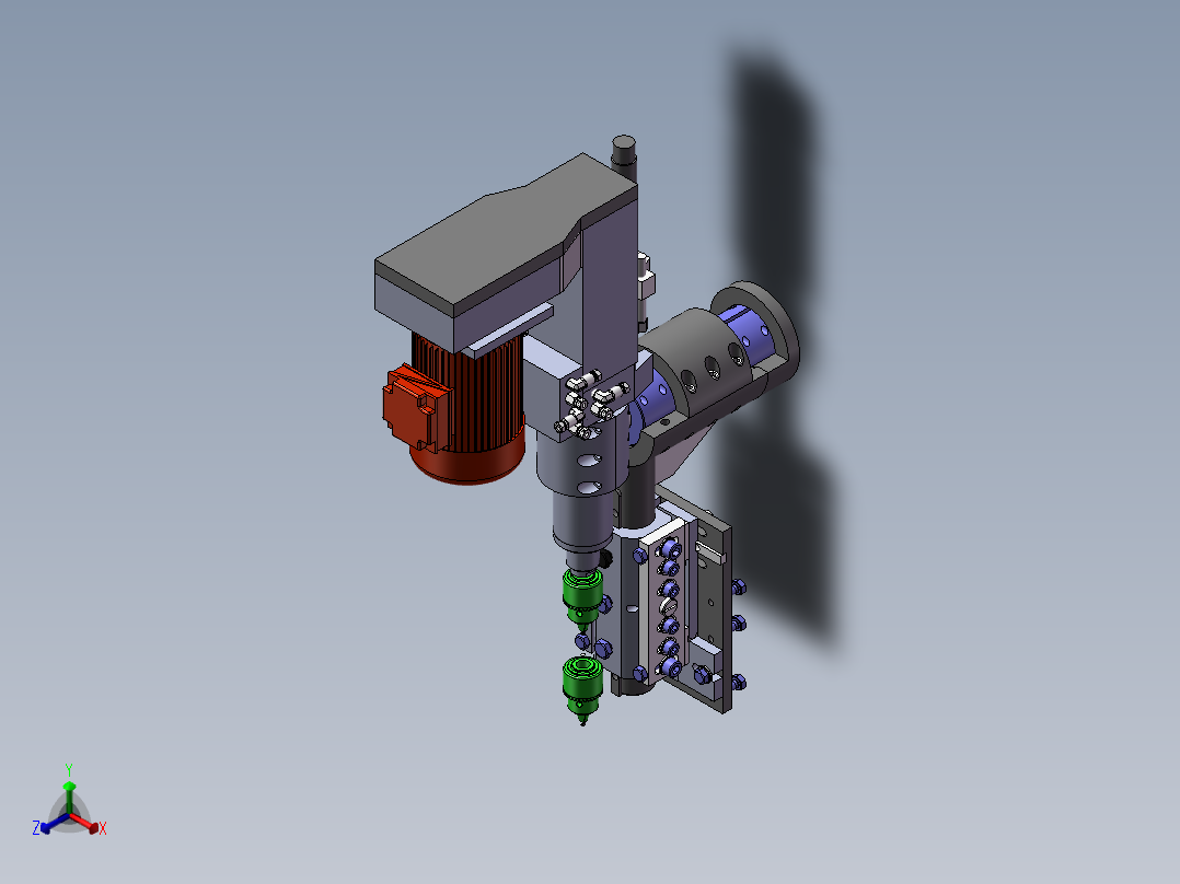 车床钻孔调整装置sw18可编辑正等轴测图