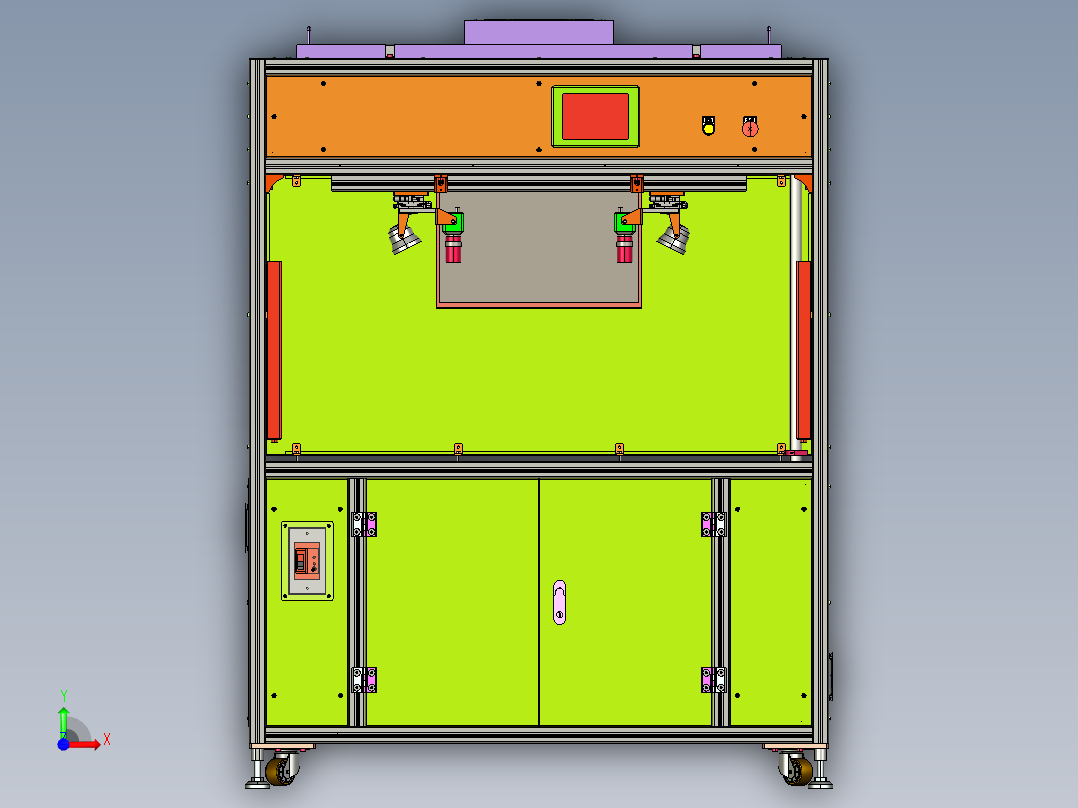 翻转式半自动贴合机（CAD+BOM ）ProE前视图