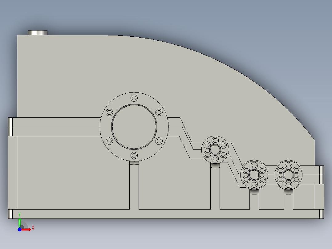 四轴飞行器结构设计及控制分析【四旋翼飞行器、四旋翼直升机】【PROE】前视图