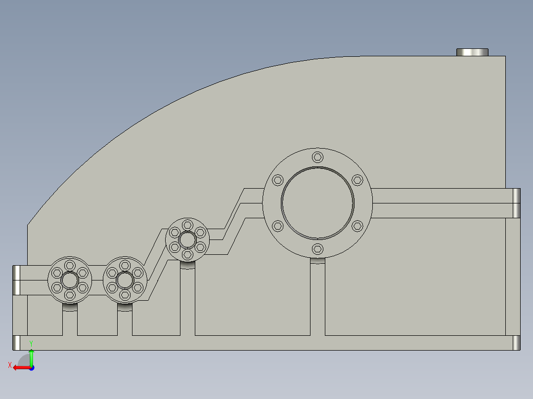 四轴飞行器结构设计及控制分析【四旋翼飞行器、四旋翼直升机】【PROE】后视图