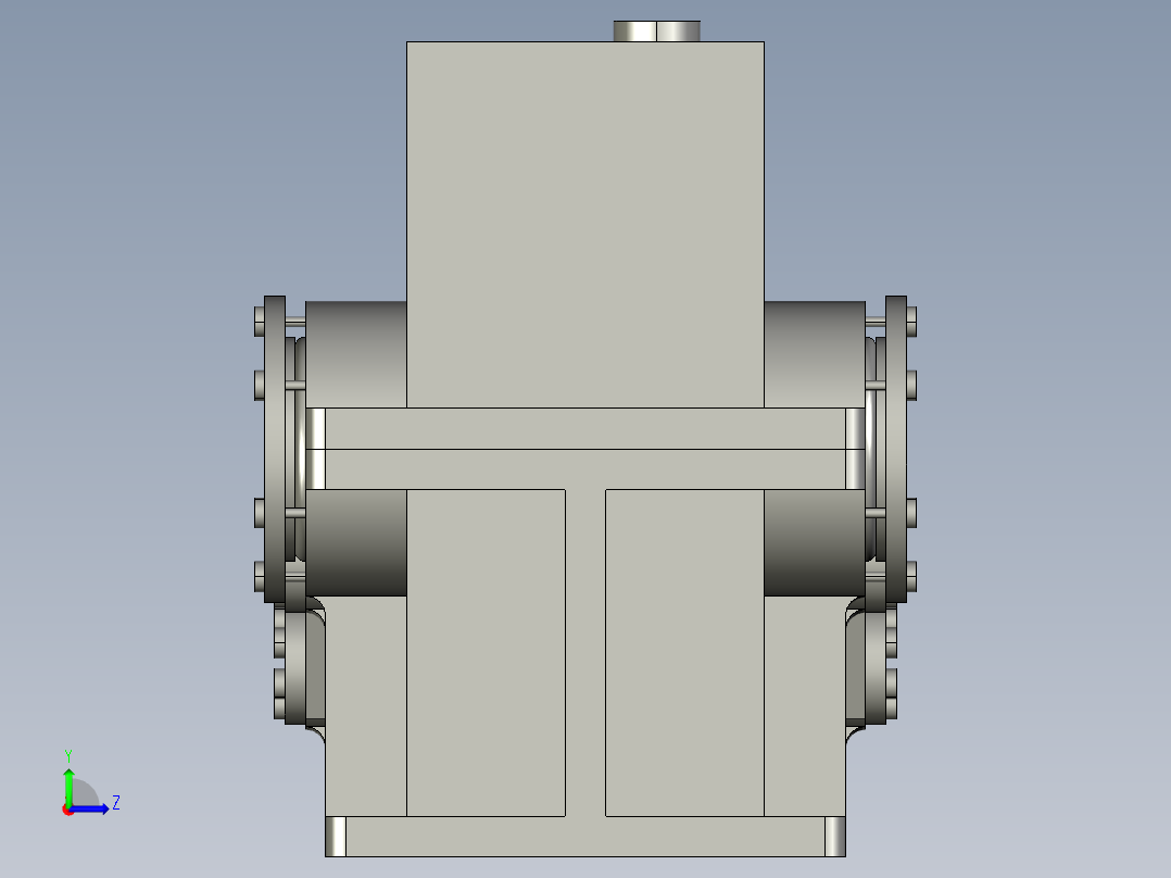 四轴飞行器结构设计及控制分析【四旋翼飞行器、四旋翼直升机】【PROE】左视图
