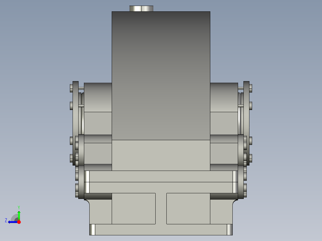 四轴飞行器结构设计及控制分析【四旋翼飞行器、四旋翼直升机】【PROE】右视图