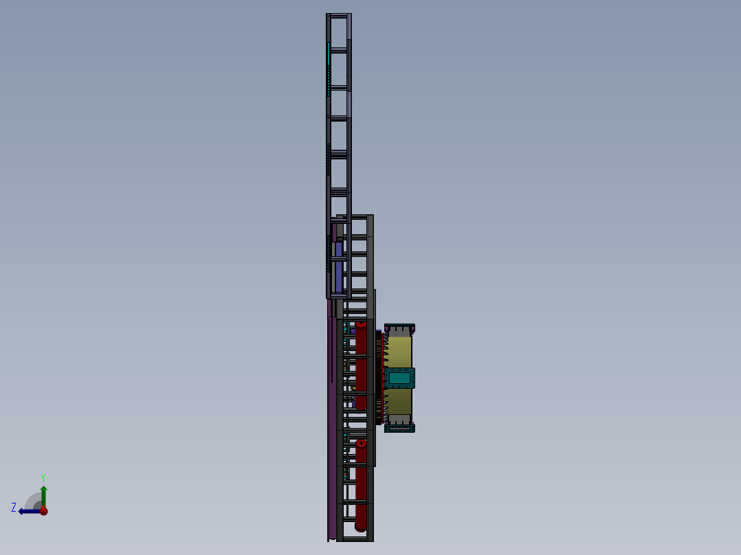 EE200 地下圆垛垂直升降右视图