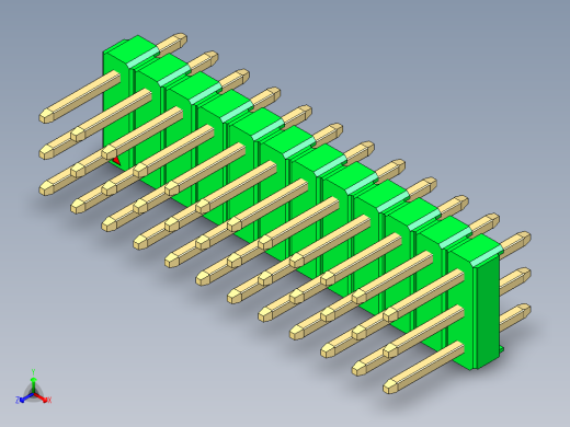 彩色公头100mil（2.54mm）系列-DS1021_green_3x12p_100mil_Type1_rev1.0