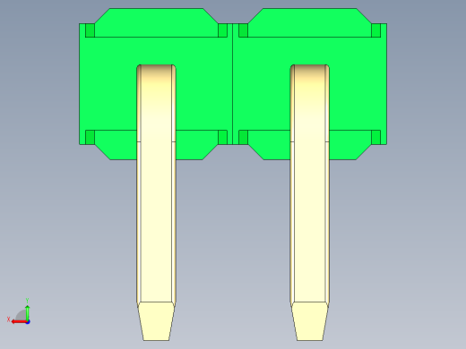 彩色公排针 100mil 2.54mm 系列-DS1022_green_1x02p_100mil_TypeD_rev1.0后视缩略图