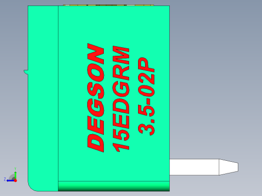 DEGSON 15EDG（公头） 3.5mm 螺钉锁紧，插拔式接线端子 FullPack-15EDGRM-3.5-02P-14-00AH右视缩略图