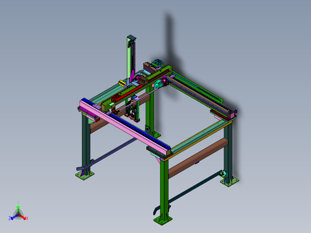 视觉引导展开式吸盘龙门机械手