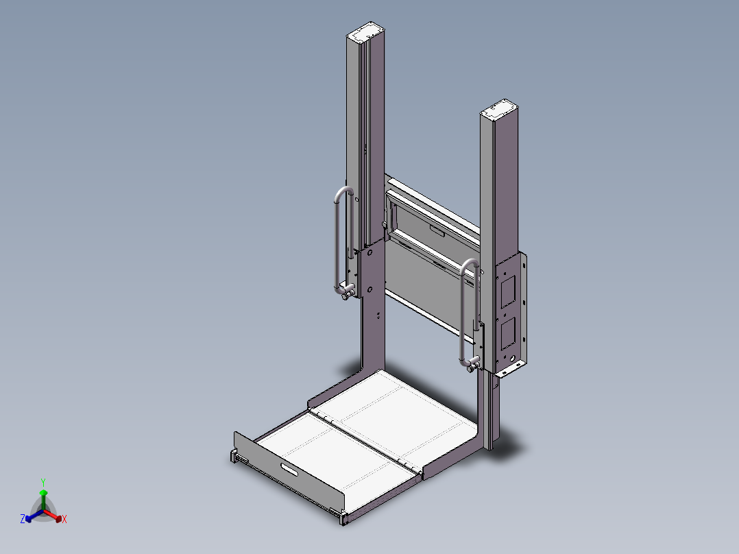 车载轮椅提升机正等轴测图