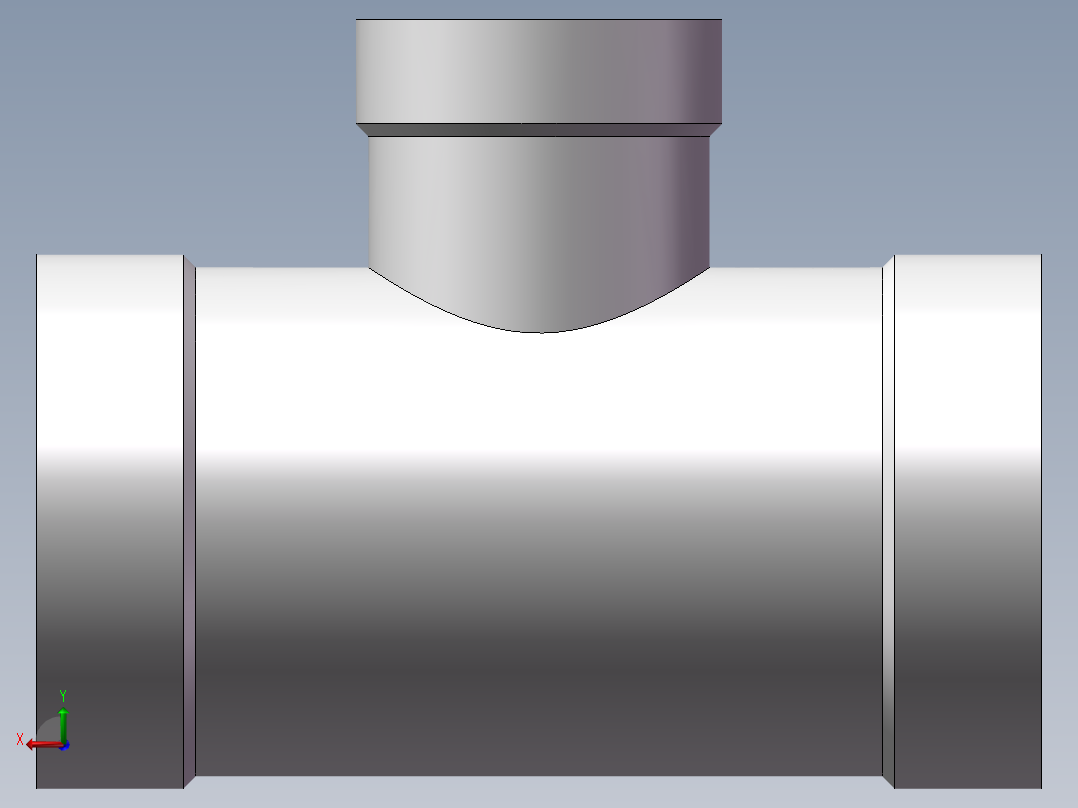 三通-异径 DN15-DN8后视图