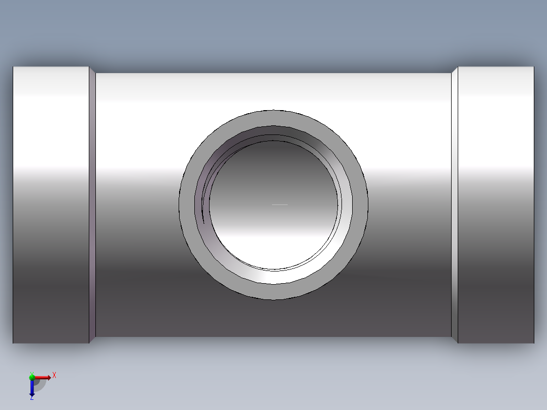 三通-异径 DN15-DN8俯视图