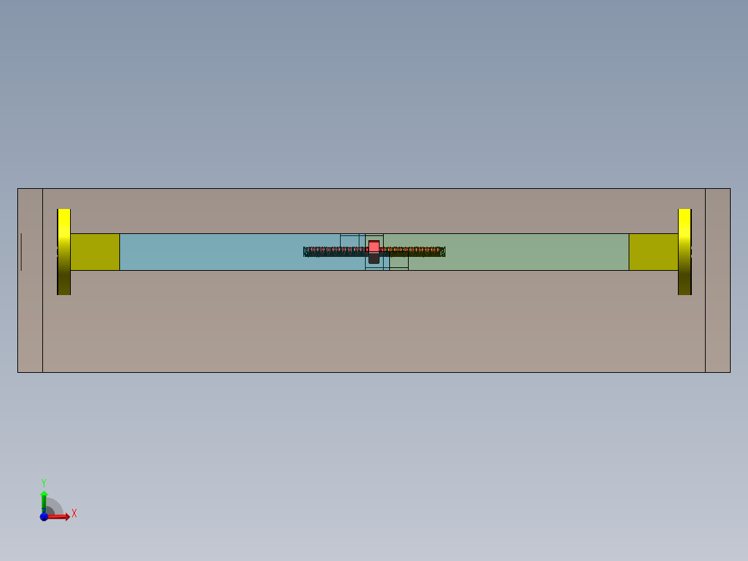 双向顶杆机构前视图